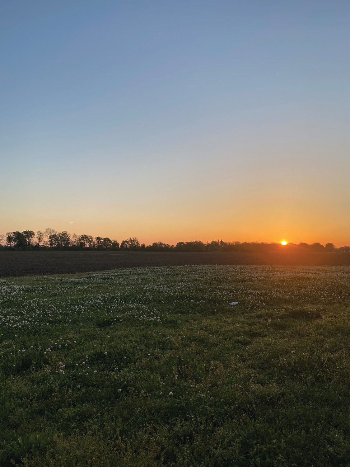 Reinke saw a variety of landscapes and experienced various climate changes during his solo cycle across the country. Above, a sunrise over the Mississippi Delta.